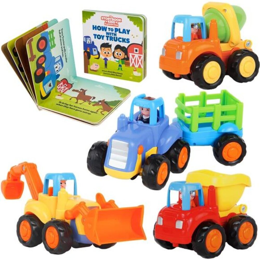 Construction Toy Truck Set for Toddlers Ages 1-4 - Push & Pull Friction Trucks